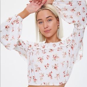 🌟F21 Floral Off-the-Shoulder Crop Top🌟